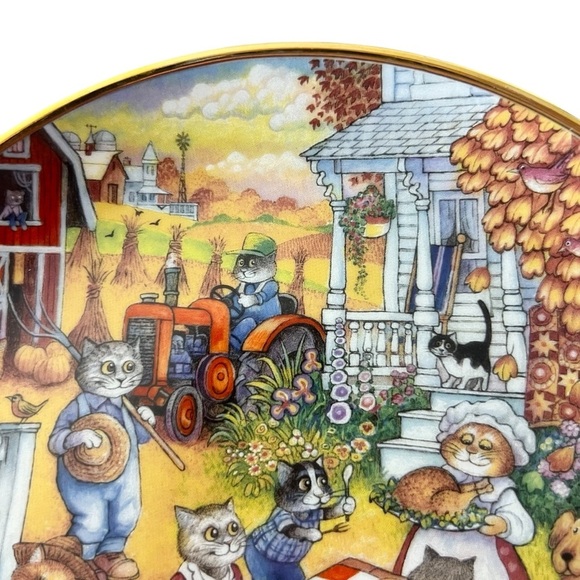 Franklin Mint Heirloom Bill Bell A Purrfect Feast Collector Plate - Picture 4 of 13